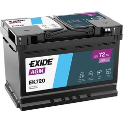 AKUMULATOR EXIDE 72AH 760A 12V P+ EK720 AGM START-STOP