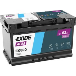 AKUMULATOR EXIDE 82AH 800A 12V P+ EK820 AGM START-STOP
