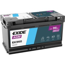 AKUMULATOR EXIDE 96AH 850A 12V P+ EK960 AGM START-STOP