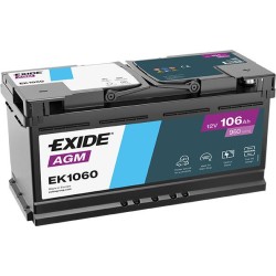 AKUMULATOR EXIDE 106AH 950A 12V P+ EK1060 AGM START-STOP