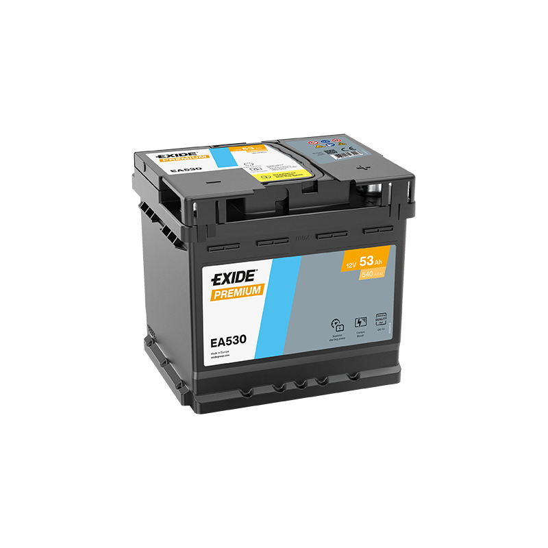 AKUMULATOR EXIDE 53AH 540A 12V P+ EA530