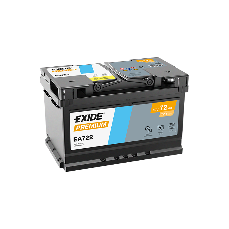 AKUMULATOR EXIDE 72AH 720A 12V P+ EA722