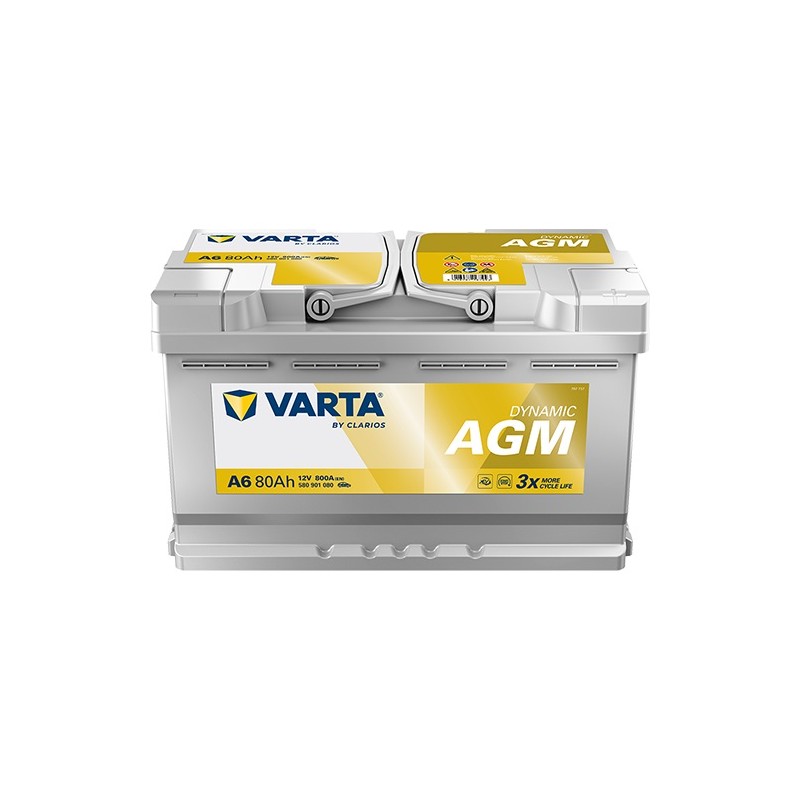 AKUMULATOR AGM VARTA 80AH 800A 12V P+ F21/A6