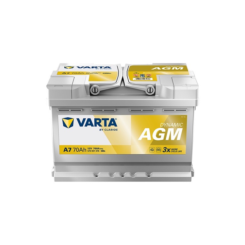 AKUMULATOR AGM VARTA 70AH 760A 12V P+ E39/A7