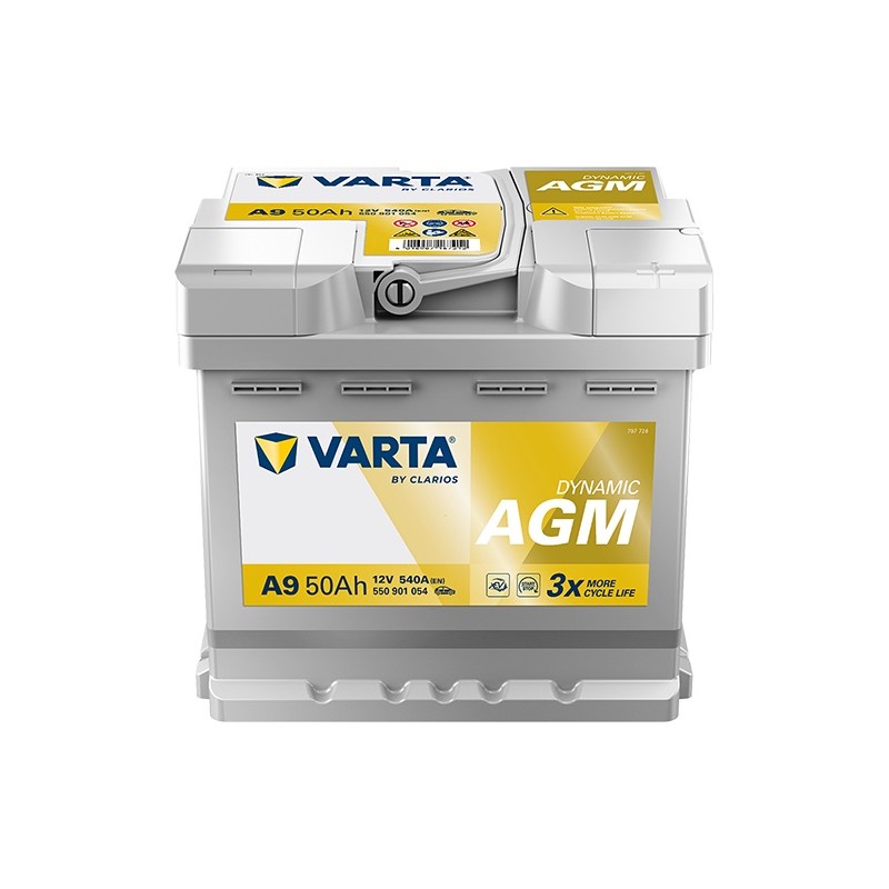 AKUMULATOR AGM VARTA 50AH 540A 12V P+ A9