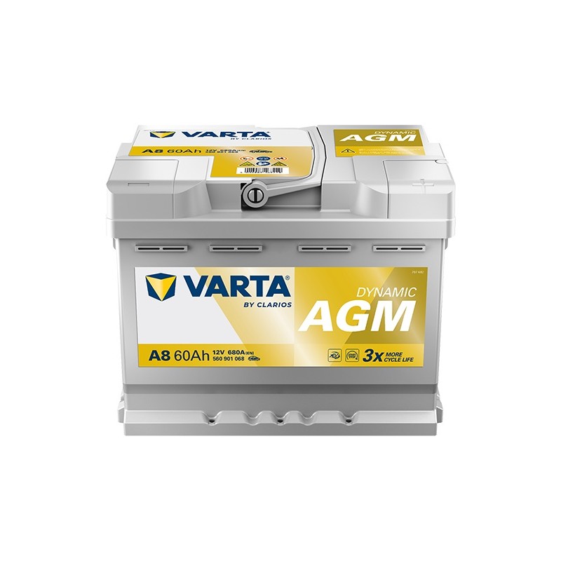 AKUMULATOR AGM VARTA 60AH 680A 12V P+ A8