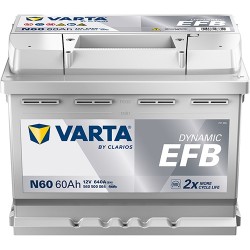 AKUMULATOR VARTA 60AH 640A 12V P+ N60 EFB