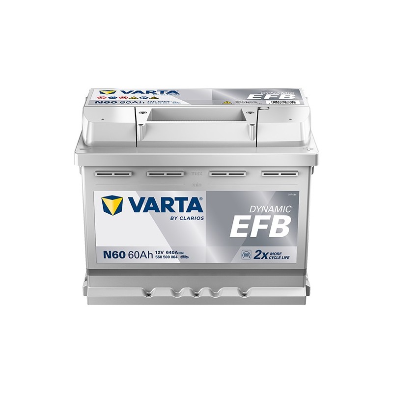 AKUMULATOR VARTA 60AH 640A 12V P+ N60 EFB